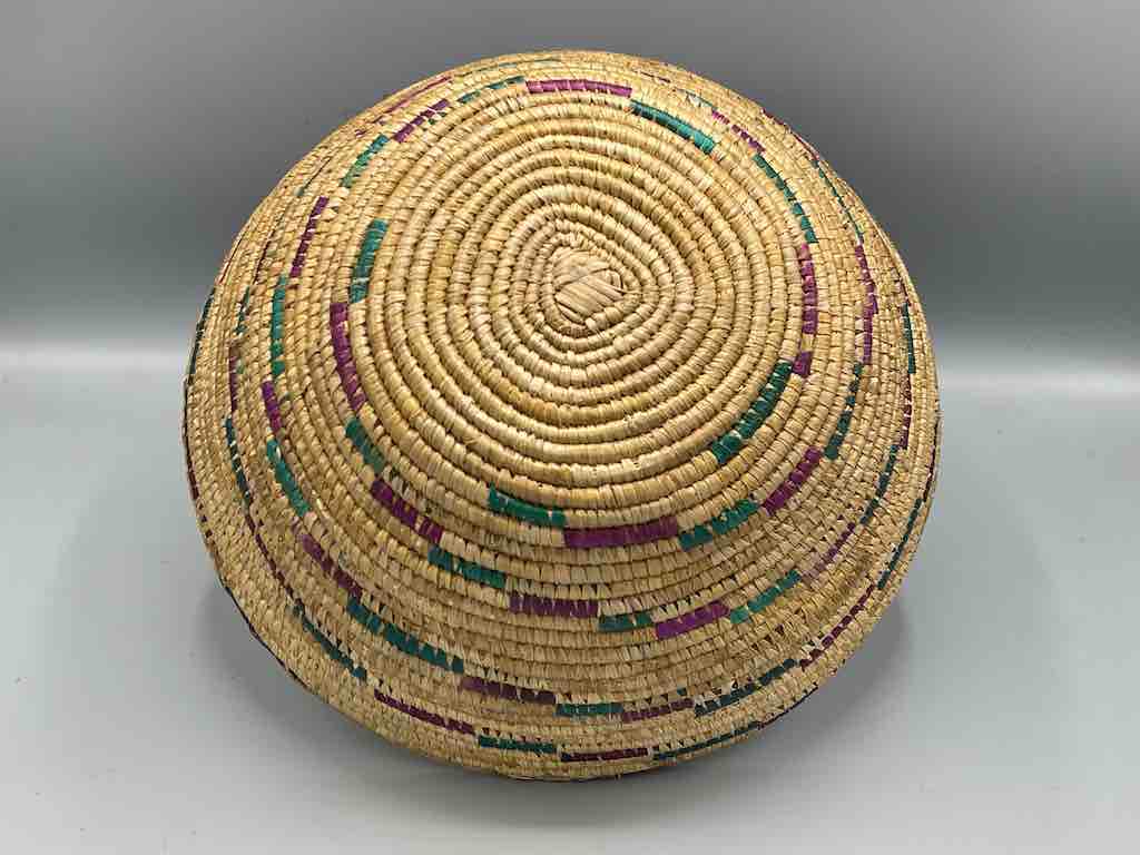 Sahelian Vintage Deep Large Coil Fulani Bowl Basket - Mali