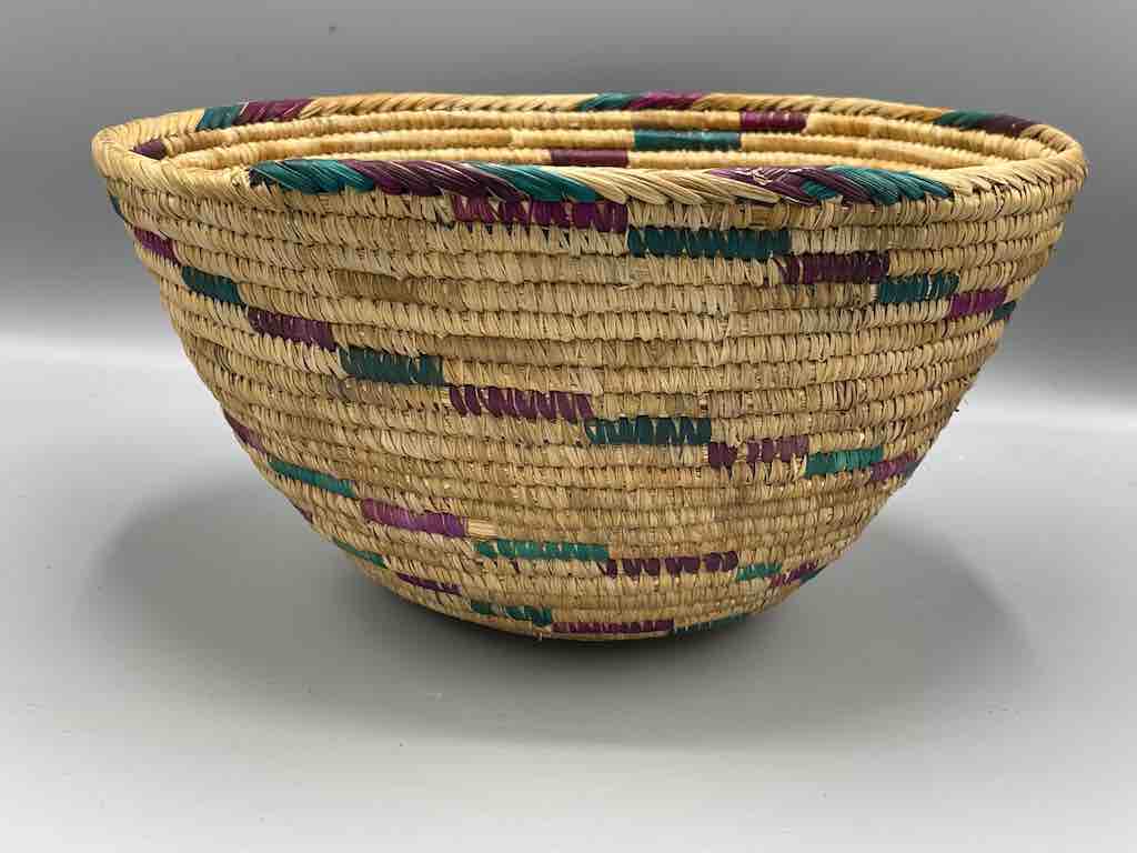 Sahelian Vintage Deep Large Coil Fulani Bowl Basket - Mali