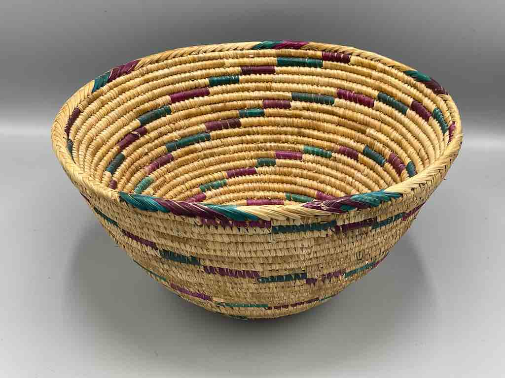 Sahelian Vintage Deep Large Coil Fulani Bowl Basket - Mali