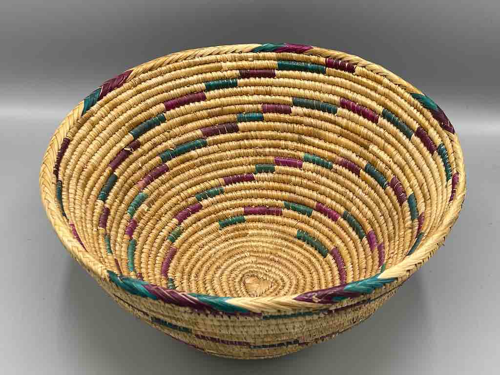 Sahelian Vintage Deep Large Coil Fulani Bowl Basket - Mali