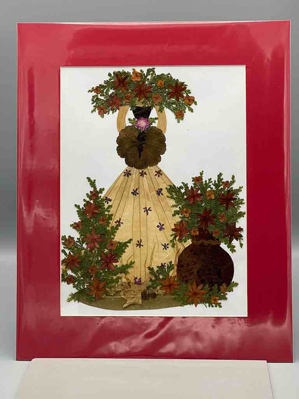 Large Handmade Pressed Dried Real Flower Framed Collage - Flower Lady