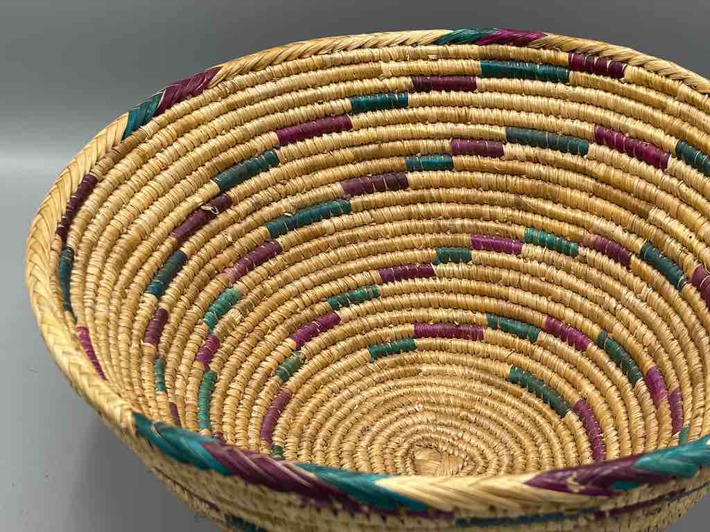 Sahelian Vintage Deep Large Coil Fulani Bowl Basket - Mali