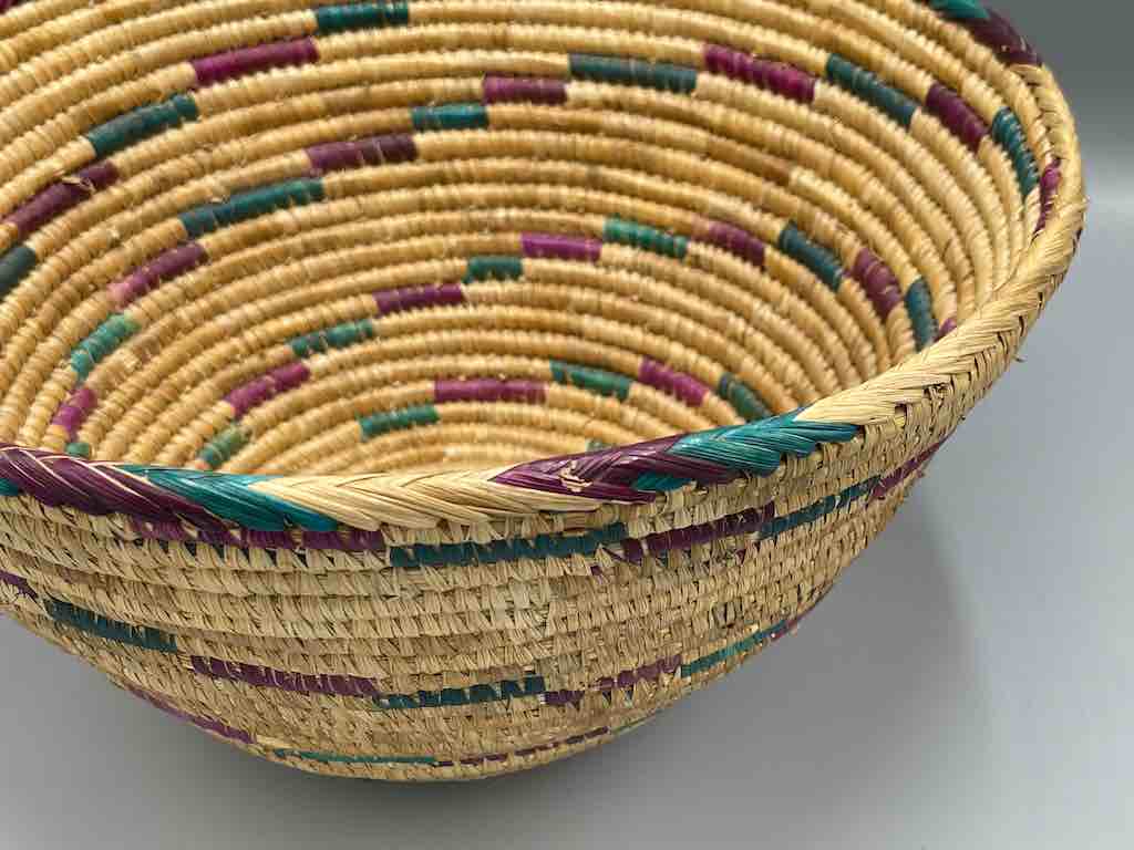 Sahelian Vintage Deep Large Coil Fulani Bowl Basket - Mali