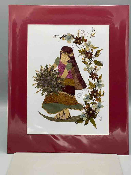 Large Handmade Pressed Dried Real Flower Framed Collage - Flower Girl