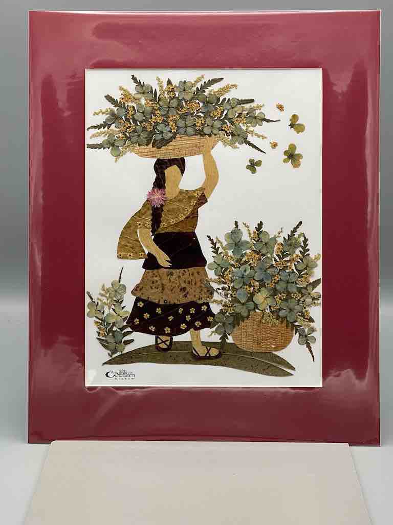 Large Handmade Pressed Dried Real Flower Framed Collage - Flower Lady