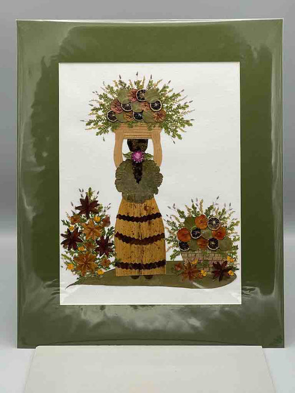 Large Handmade Pressed Dried Real Flower Framed Collage - Flower Lady