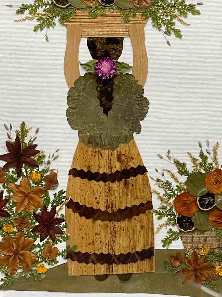 Large Handmade Pressed Dried Real Flower Framed Collage - Flower Lady