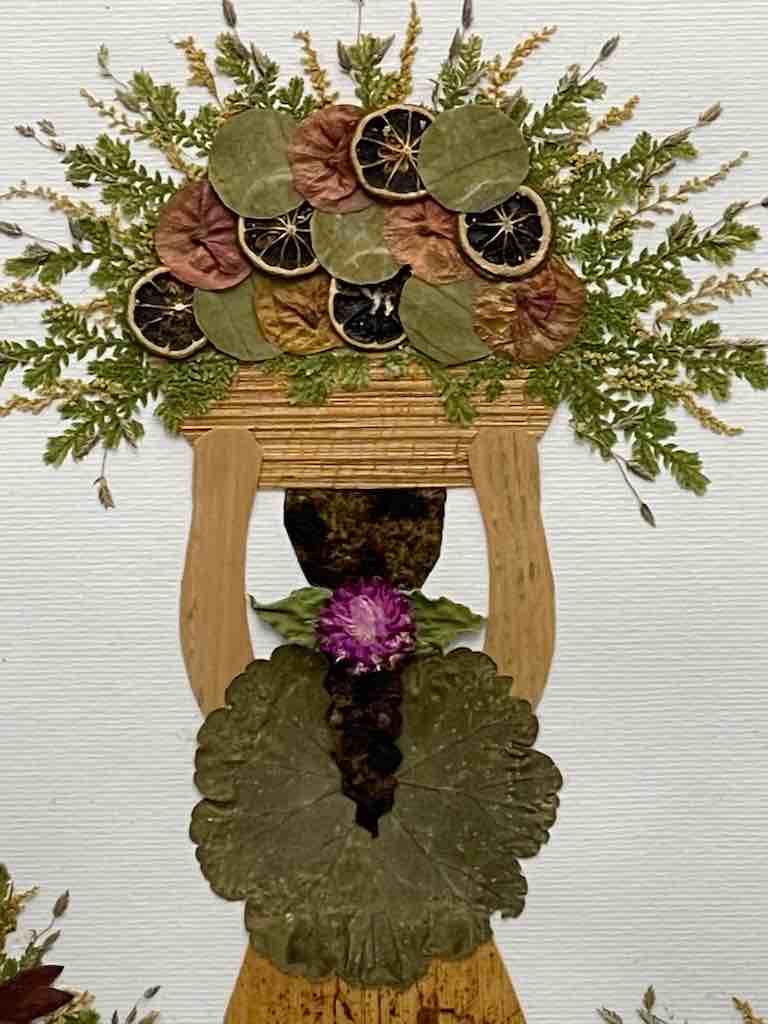 Large Handmade Pressed Dried Real Flower Framed Collage - Flower Lady