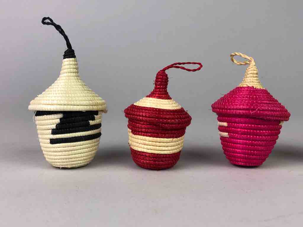Rwanda Tutsi Miniature Basket Ornaments | ~3" x ~2"