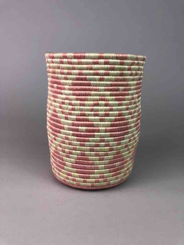 Pink Cylinder Tutsi Sisal Basket | 8" x 5.8"