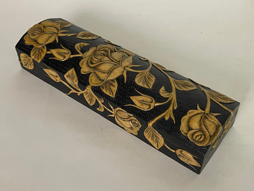 Roses Design - Long Domed Soapstone Trinket Decor Box