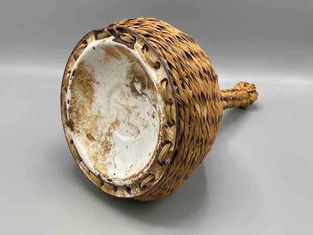 Vintage Traditional Woven Rattan Rattle Musical Instrument