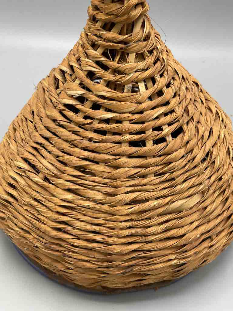 Vintage Traditional Woven Rattan Rattle Musical Instrument