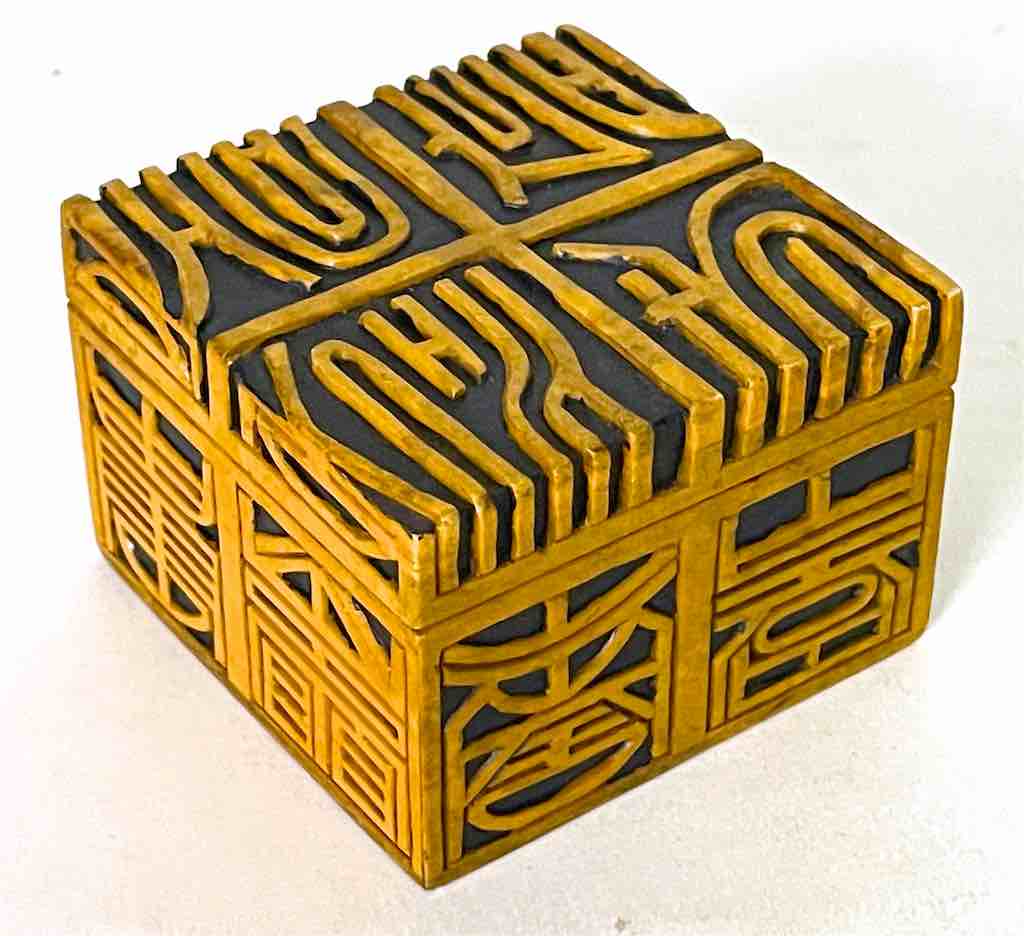 Square Happiness Character Soapstone Trinket Decor Box