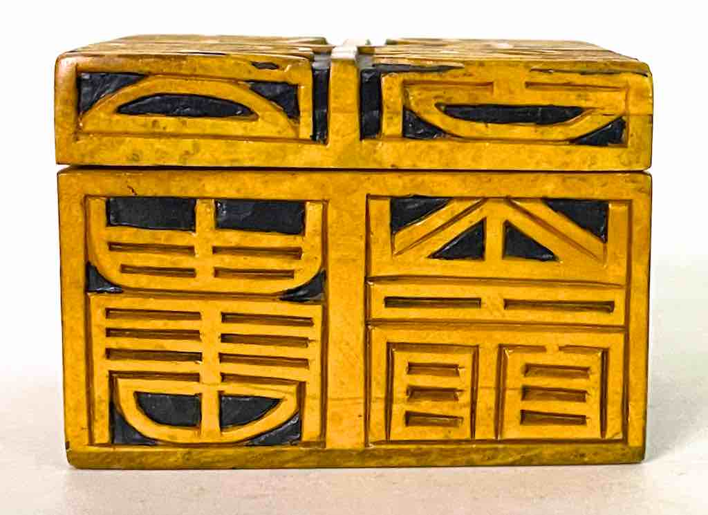 Square Happiness Character Soapstone Trinket Decor Box