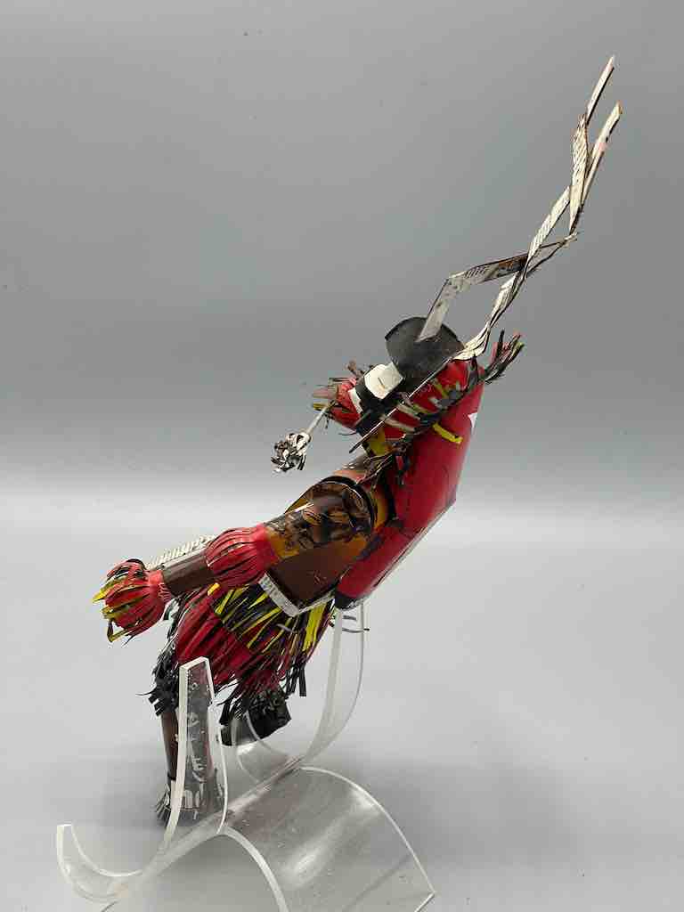 African Recycled Labeled Metal Can Contemporary Art Sculpture