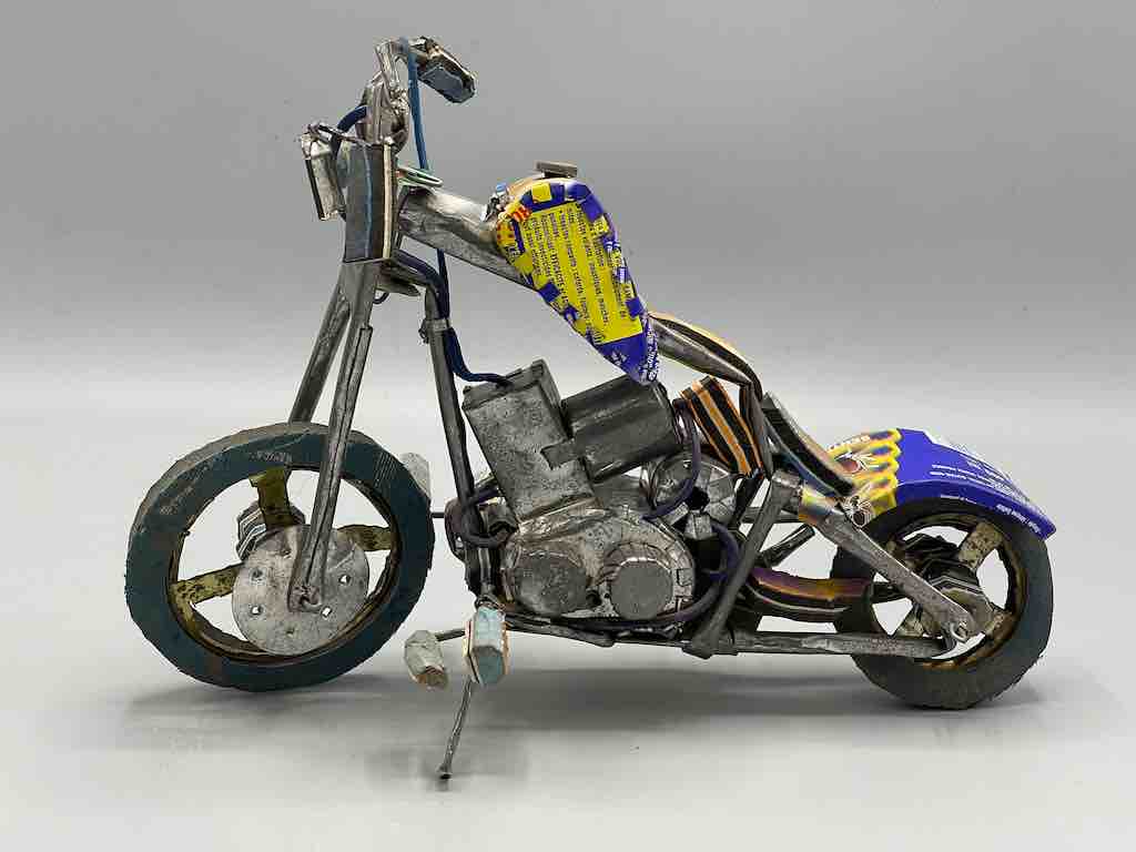 African Recycled Metal Can Toy Harley Motorcycle - Benin