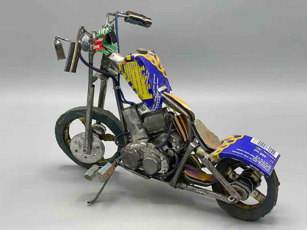 African Recycled Metal Can Toy Harley Motorcycle - Benin