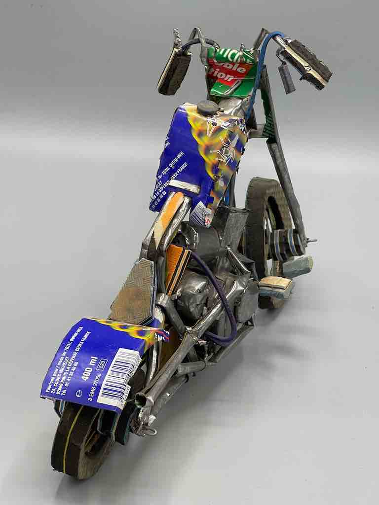 African Recycled Metal Can Toy Harley Motorcycle - Benin