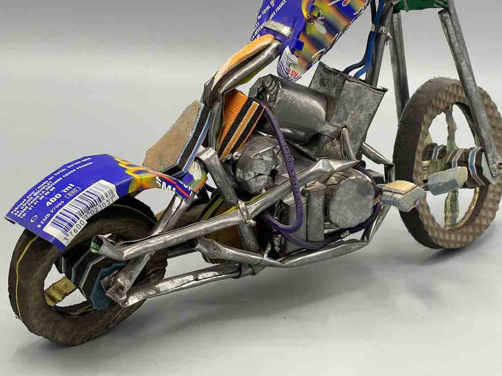 African Recycled Metal Can Toy Harley Motorcycle - Benin