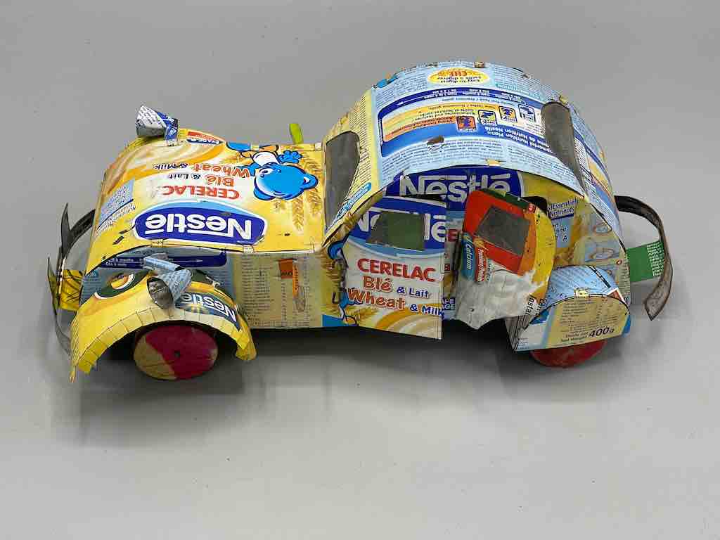 African Recycled Labeled Metal Can Toy Car - Burkina Faso