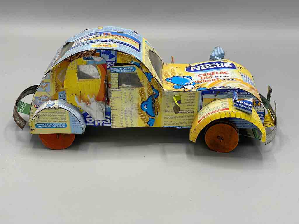 African Recycled Labeled Metal Can Toy Car - Burkina Faso