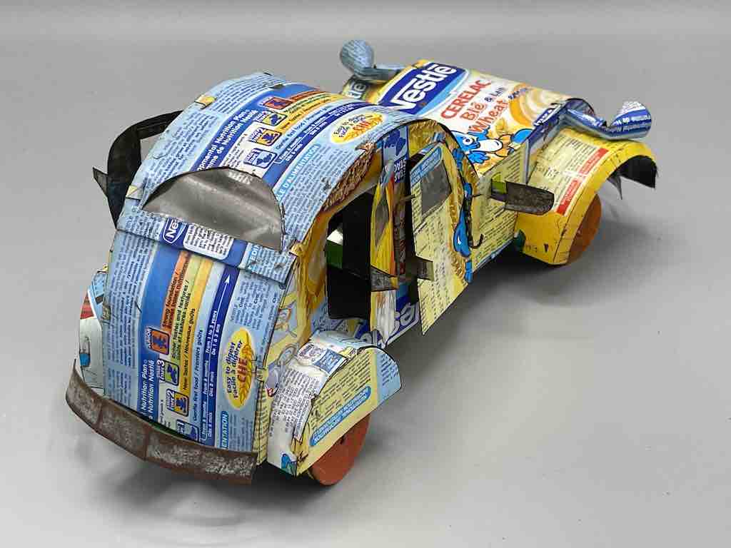 African Recycled Labeled Metal Can Toy Car - Burkina Faso