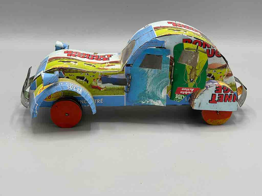 African Recycled Labeled Metal Can Toy Car - Burkina Faso