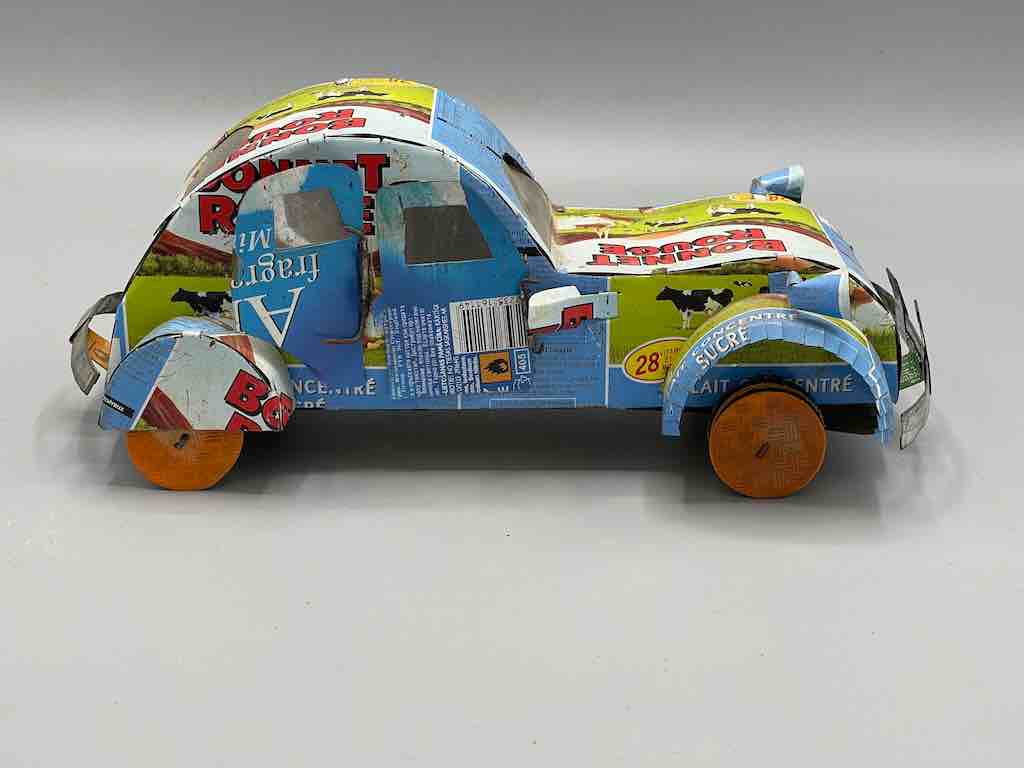 African Recycled Labeled Metal Can Toy Car - Burkina Faso