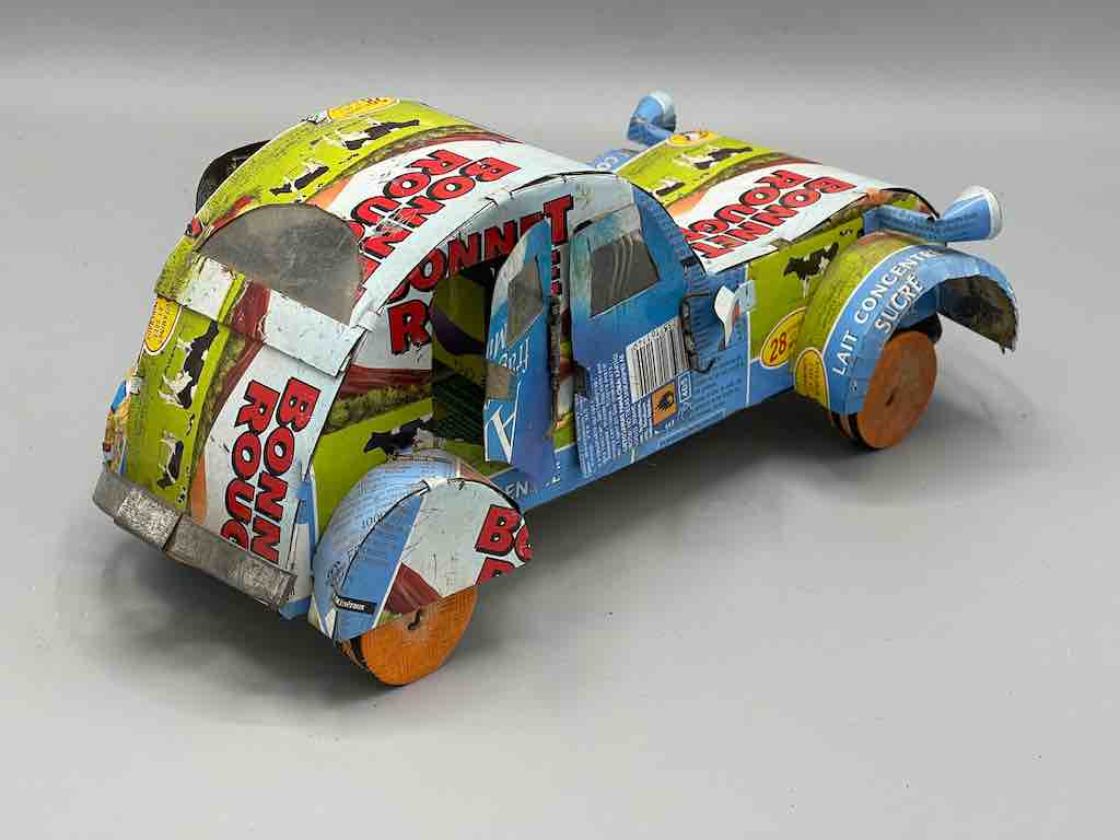 African Recycled Labeled Metal Can Toy Car - Burkina Faso