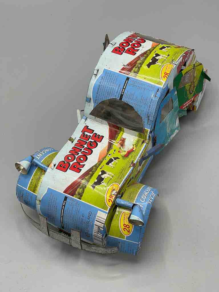 African Recycled Labeled Metal Can Toy Car - Burkina Faso