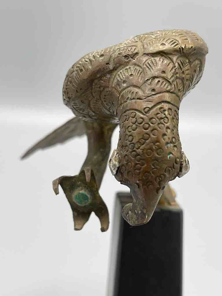 Brass Parrot "Asen" Figure on Base - Benin