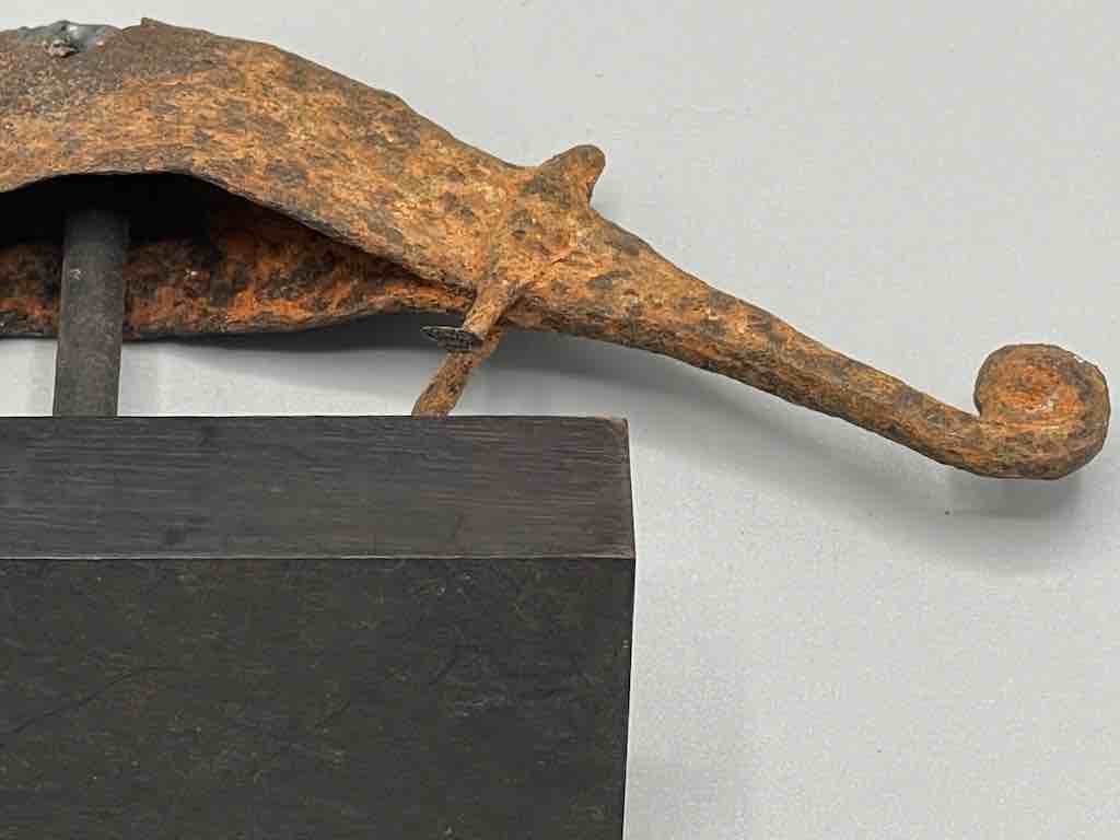 Iron Chameleon "Asen" Figure on Base - Benin