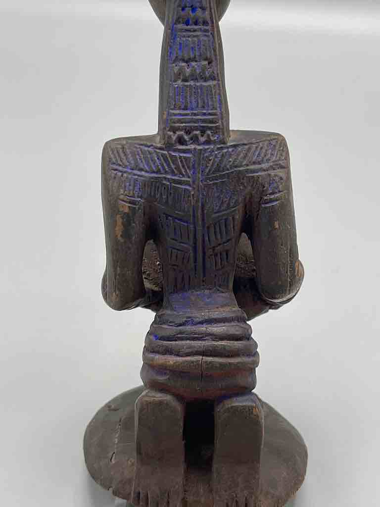 Small Yoruba Woman Figure Holding a Chicken Aguere Ifa - Nigeria