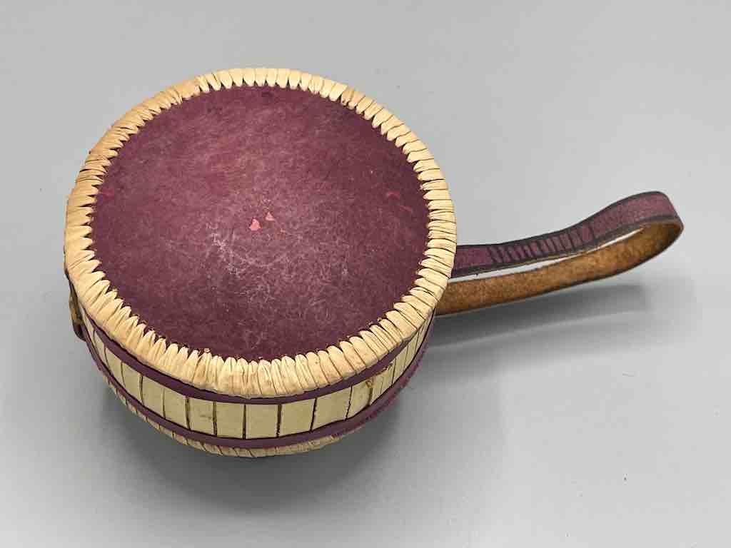 Small Round Gourd Straw Container With Handle from Mali