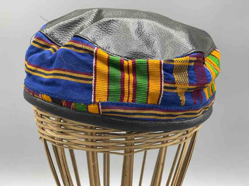 Large Size Genuine Ashanti Kente Cloth African Kufi Men's Hat | 22 3/8"