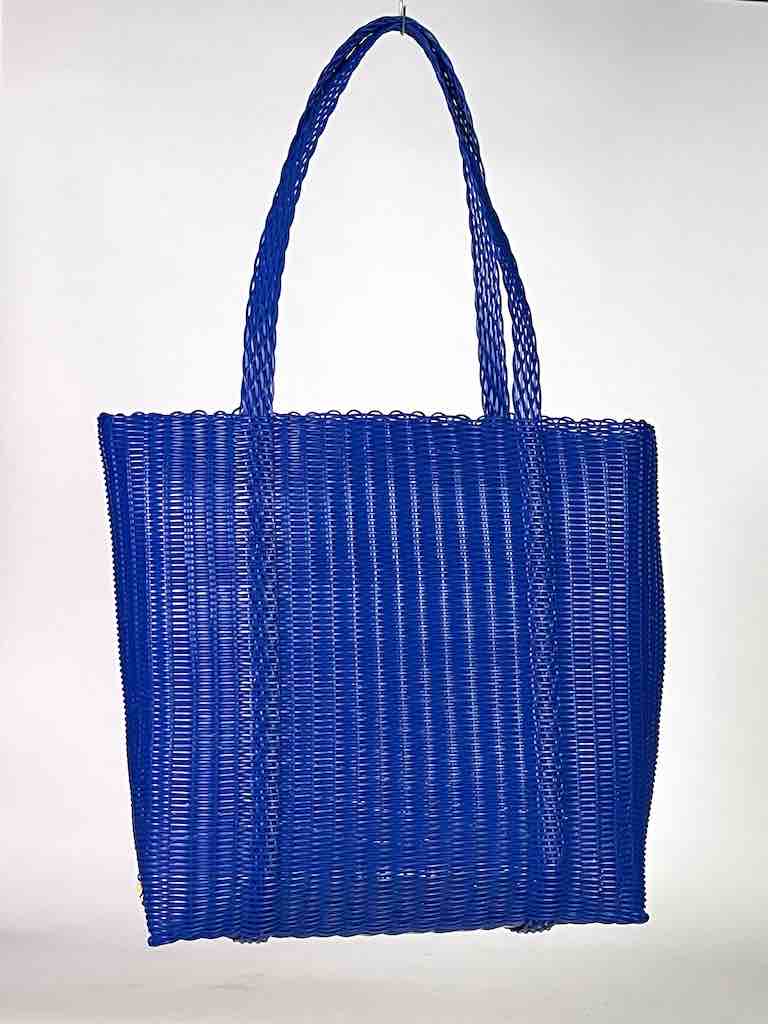 Large Deep Woven Recyclyed Plastic High Capacity Handbag - El Salvador