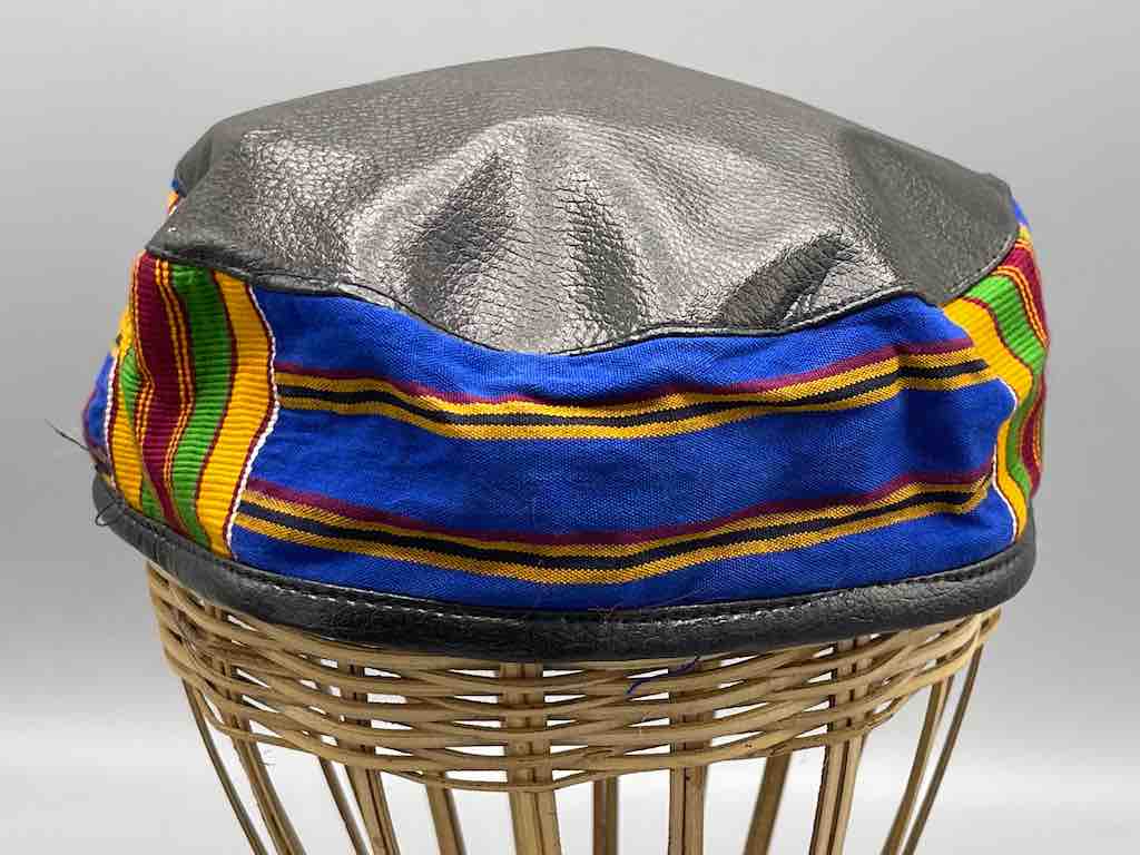 Large Size Genuine Ashanti Kente Cloth African Kufi Men's Hat | 23 7/8"