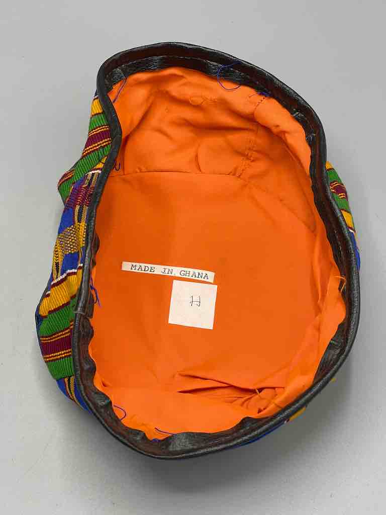 Large Size Genuine Ashanti Kente Cloth African Kufi Men's Hat | 23 7/8"