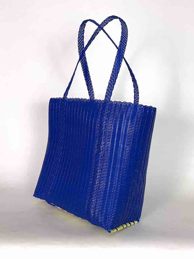 Large Deep Woven Recyclyed Plastic High Capacity Handbag - El Salvador