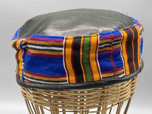Large Size Genuine Ashanti Kente Cloth African Kufi Men's Hat | 22 7/8"