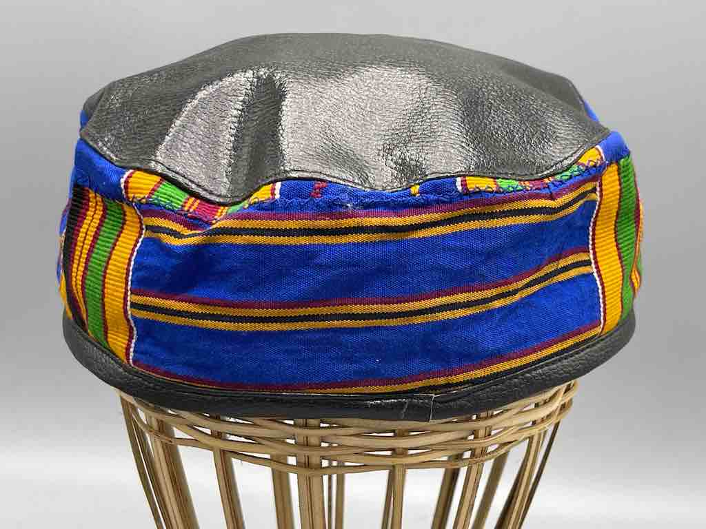 Large Size Genuine Ashanti Kente Cloth African Kufi Men's Hat | 23 3/8"