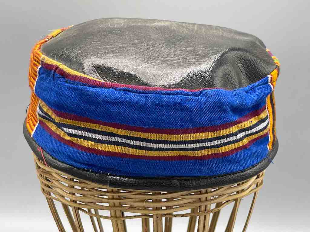 Large Size Genuine Ashanti Kente Cloth African Kufi Men's Hat | 22 7/8"