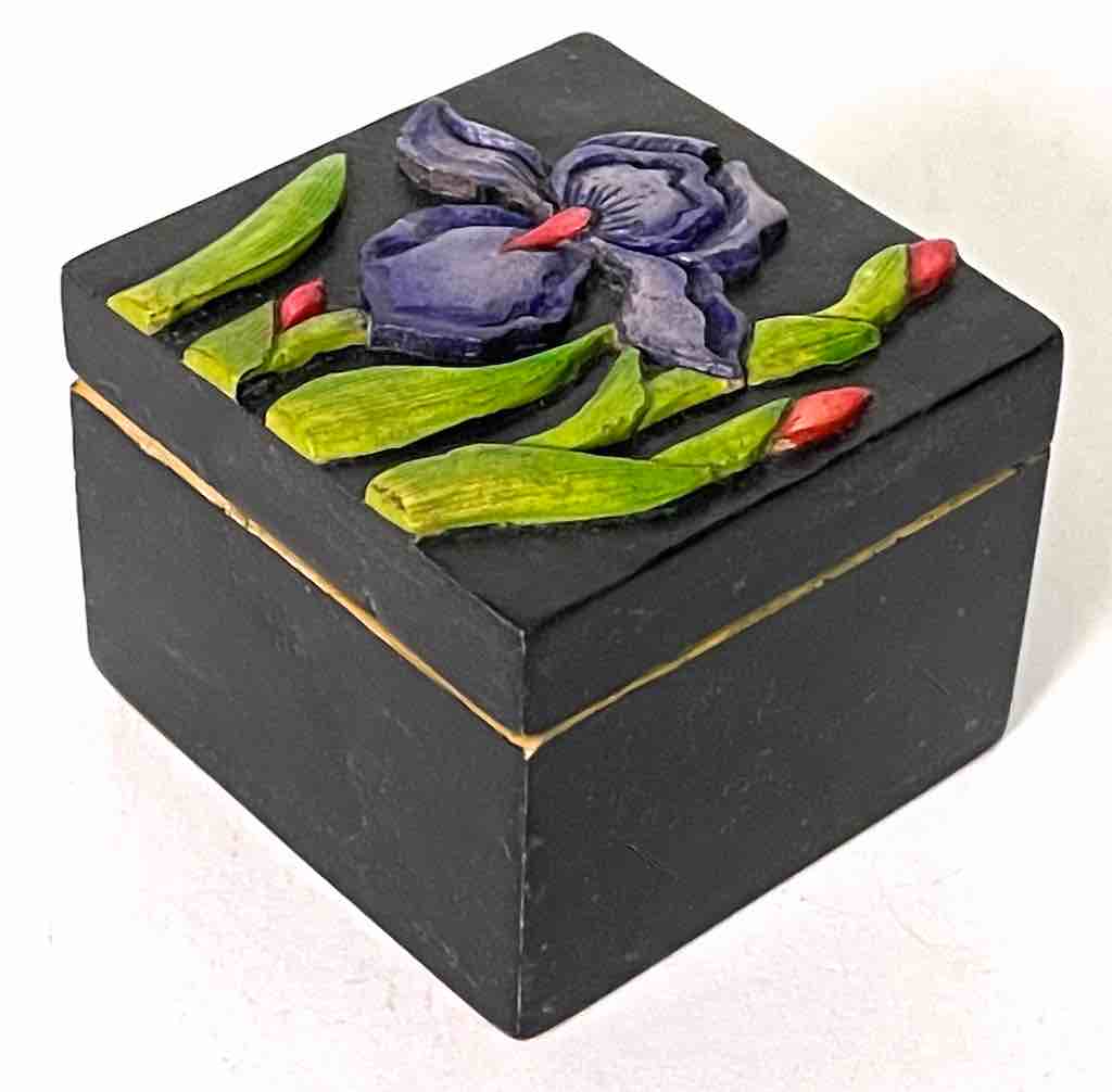 Orchid Design Small Cube Soapstone Trinket Decor Box