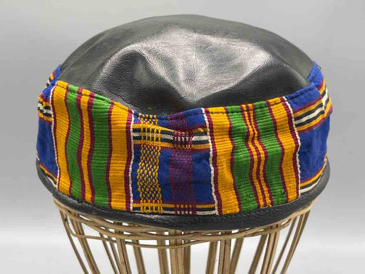 Large Size Genuine Ashanti Kente Cloth African Kufi Men's Hat | 23 1/4"