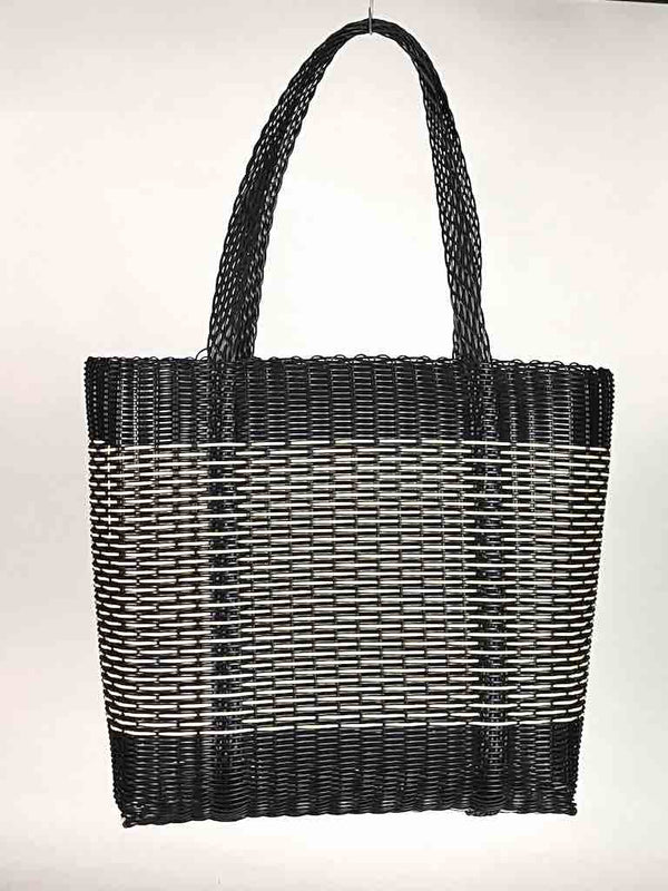 Large Deep Woven Recyclyed Plastic High Capacity Handbag - El Salvador