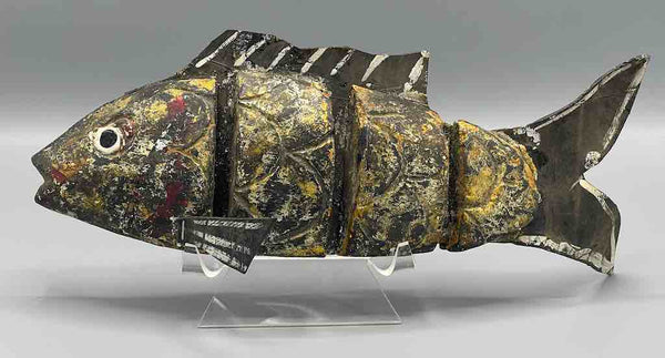 Vietnamese Wooden Fish Articulated Puppet Sculpture