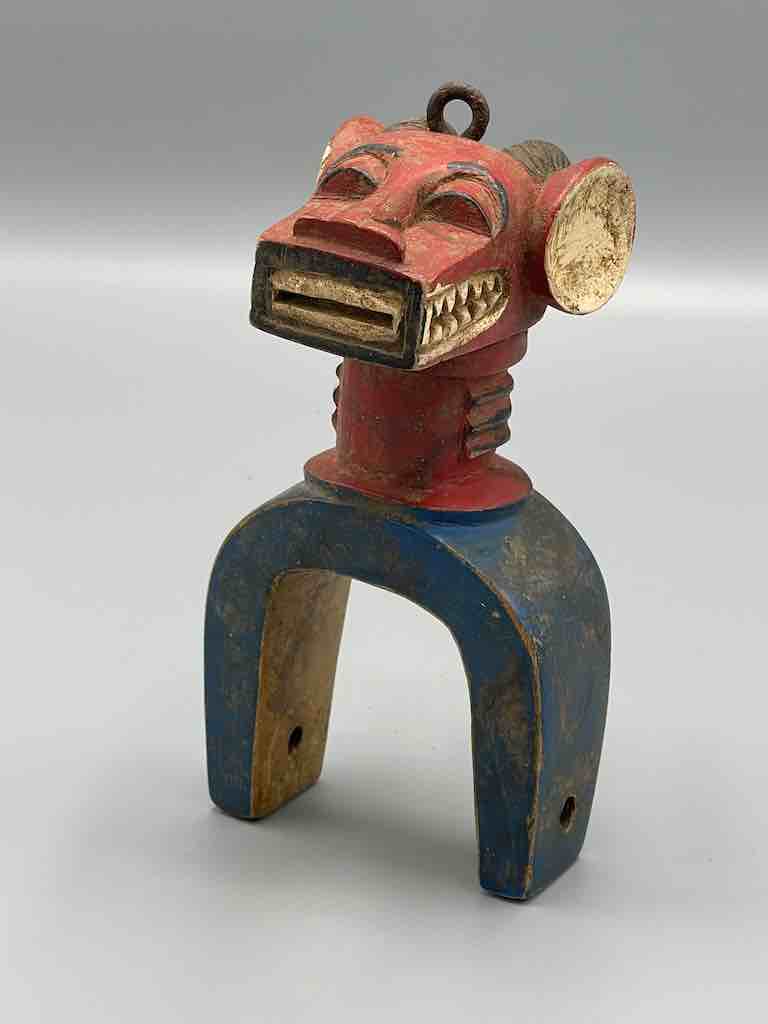 Old Baule mask design heddle pulley - Ivory Coast