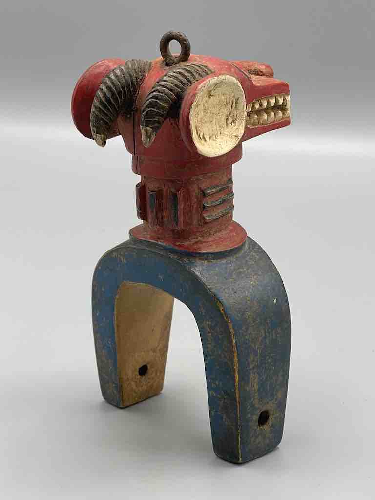 Old Baule mask design heddle pulley - Ivory Coast