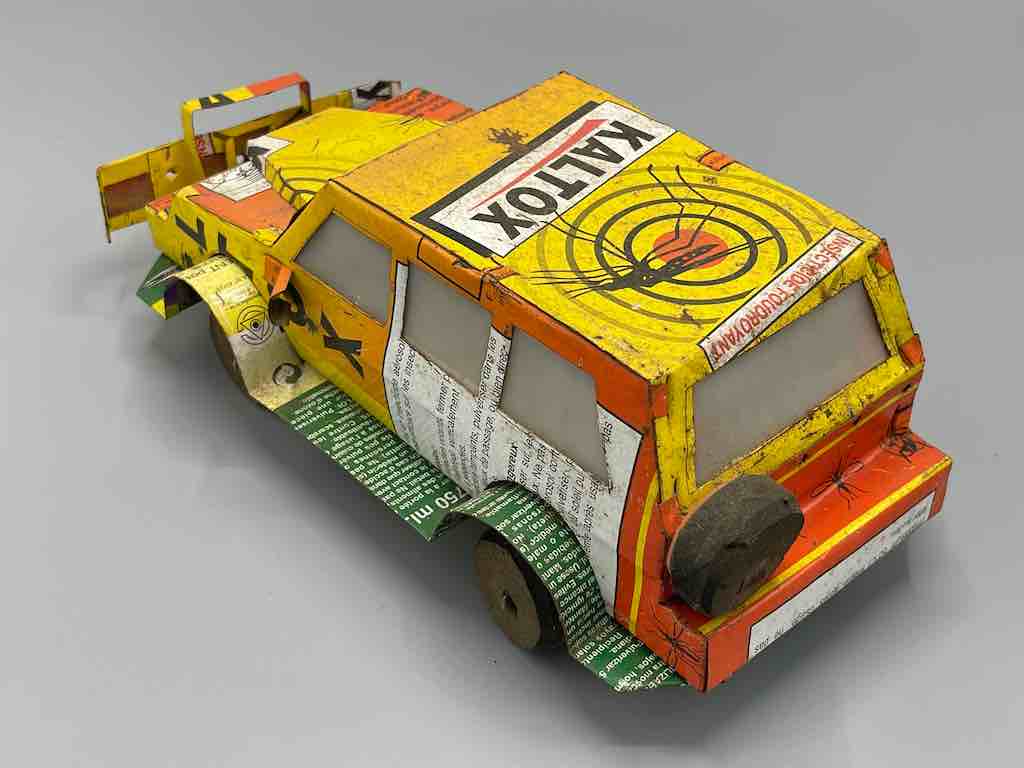 African Recycled Labeled Metal Can Toy Car - Burkina Faso